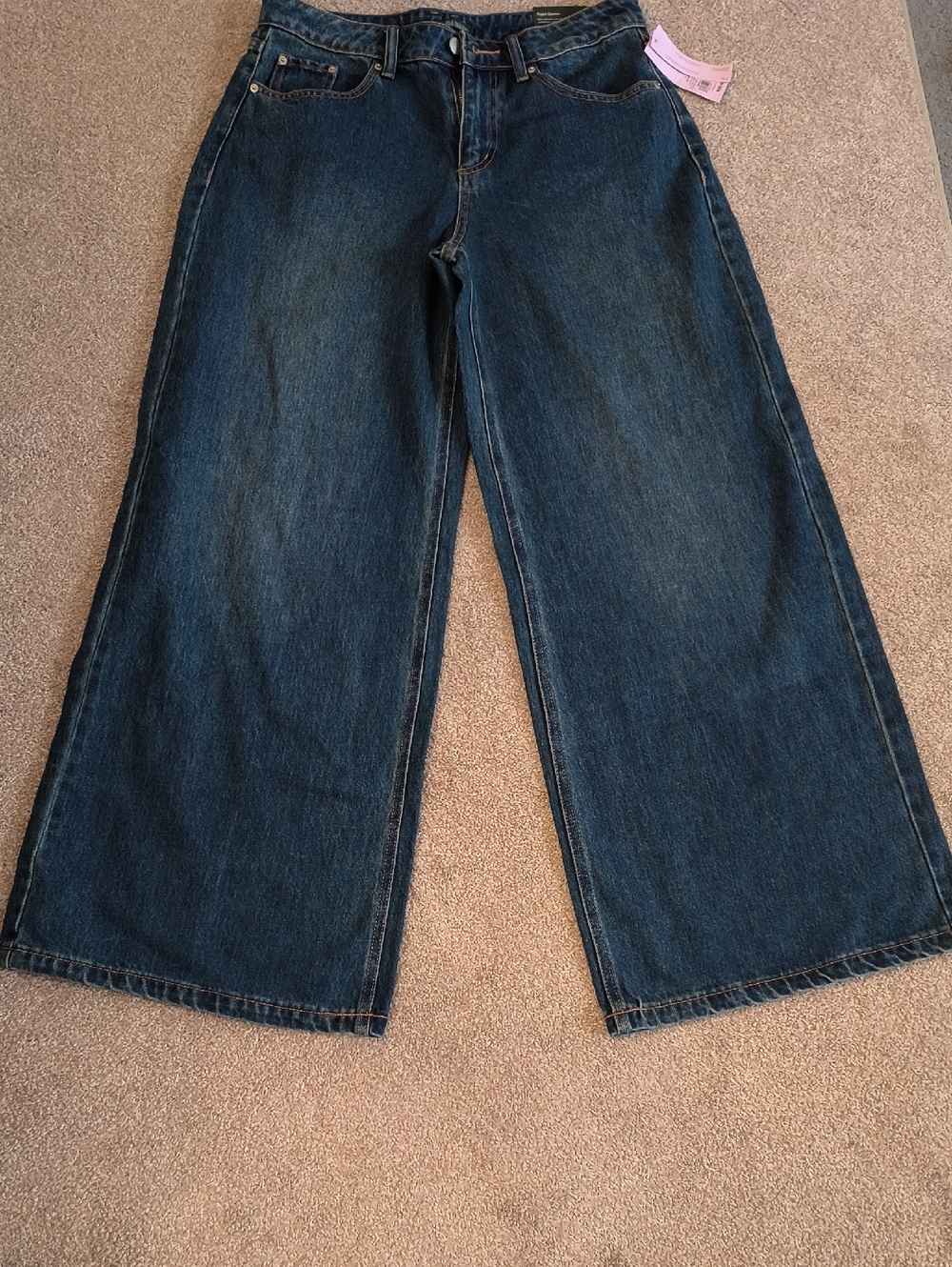 NWT Wild Fable Women's Mid-rise Ultra Wide Leg Dark Blue Denim Jeans 8
